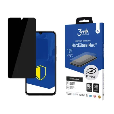 Produktbild von Gehärtetes Glas 3mk HardGlass Max Privacy für Galaxy A34 5G, schwarzer Rahmen