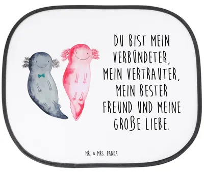 Produktbild von Mr. & Mrs. Panda autofenster sonnenschutz Axolotl Freundin - Weiß - Geschenk, Liebe, blendschutz auto, Scheibenschutz, Seitenscheibe, Valentinstag, Jahrestag