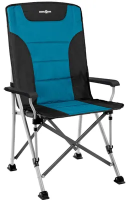 Produktbild von Campingstuhl Hochlehner Raptor High Back - Klappstuhl Verstellbar 120 kg Farbe: schwarz-blau