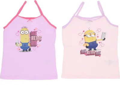 Produktbild von Minions Shirts im 2er-Pack aus Baumwolle – Perfekte Oberteile für Mädchen 98/104