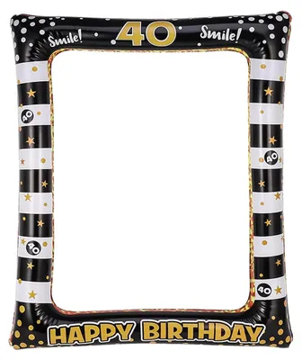 Productafbeelding van Opblaasbare fotolijst - Fotoaccessoire voor feestdecoratie - Zwart-goud - 40 stuks
