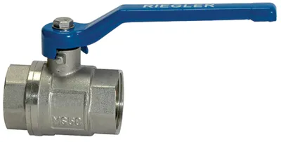 Produktbild von Riegler Messingkugelhahn valve line Handhebel blau MS vernickelt IG/IG G 1 1/4 - 115716