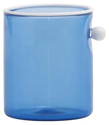 Immagine prodotto di Zafferano Tumbler Set 4 Pezzi Collezione Oyster Colore Blu in Vetro Borosilicato Soffiato a Mano con Perla Decorativa Elegante e Raffinato