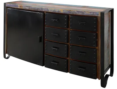 Immagine prodotto di MASSIVMOEBEL24 | credenza in legno di Legno riciclato 143x43x90 multicolore laccato INDUSTRIAL #102
