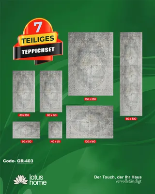 Produktbild von 7-teiliges Teppich-Set GR-403.