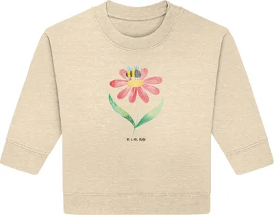 Produktbild von Mr. & Mrs. Panda Organic Baby Pullover Hummel Blume 24. - 36. Monat - Natural Raw - Geschenk, Natur, Lustige Sprüche, Bullover, Hummeln, Wespe, Biene