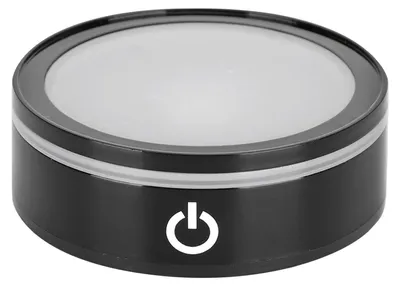Image de Socle lumineux LED avec fonction tactile – Pour présentoirs de sculptures en cristal 3D et de bijoux – 7,9 x 2,8 cm