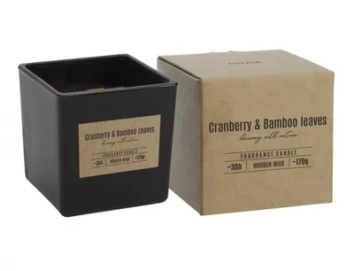 Image de Bougie en verre Nohel Garden CRANBERRY & BAMBOO LEAVES parfumée 170g