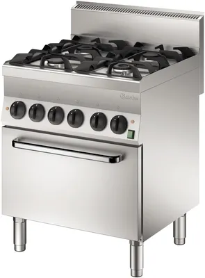 Produktbild von 4 Flammen Gasherd mit Elektro-Umluftbackofen 1/1 GN