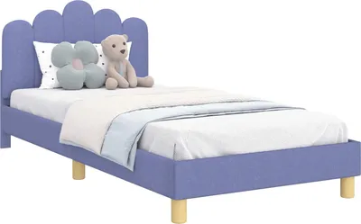 Zdjęcie produktu dla Łóżko Dziecięce Tapicerowane 90x200 Niebieskie Rama Łóżka do Pokoju