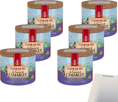 Produktbild von Le Saunier de Camargue Fleur de Sel Kräuter Provence VPE (6x125g Dose) + usy Block