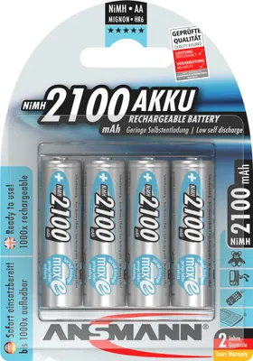 Produktbild von Ansmann maxE NiMH-Akku Mignon 2100mAh 4er-Blister