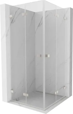Image de Mexen Lunar-F Duo cabine de douche pliante 85 x 85 cm, transparent, nickel brossé - 836-085L-085P-97-00