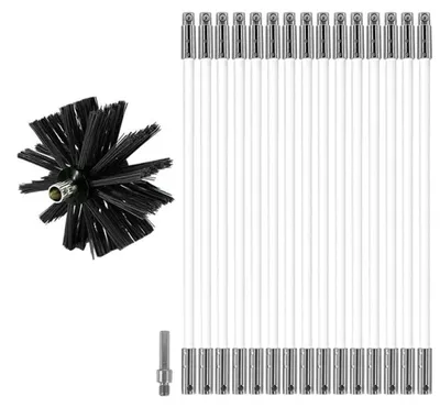 Immagine prodotto di Solidchoice - Kit per la pulizia della canna fumaria, completo di 15 aste flessibili e testina spazzola