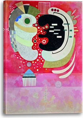 Produktbild von Leinwandbild (60x80cm): Wassily Kandinsky - Zwischen Zweien (1934), echter Holz-Keilrahmen inkl. Aufhänger, handgefertigt in Deutschland