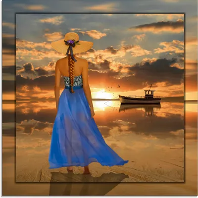 Produktbild von ARTland Glasbild Sommergefühle Größe: 40x40 cm