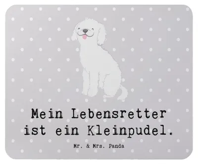 Produktbild von Mr. & Mrs. Panda Mauspad Kleinpudel Lebensretter - Grau Pastell - Geschenk, pc mousepad, Mouse Pad, mausteppich, Pudel