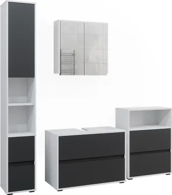 Immagine prodotto di Set di mobili da bagno Vicco Maltin Bianco/antracite 4 parti, Model 41600