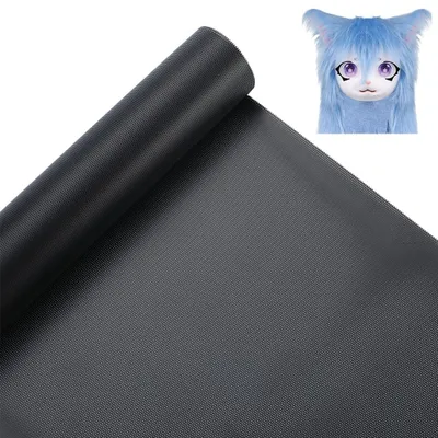 Schwarzes Augennetz PVC 1m x 20cm für Fursuit-Kostüme
