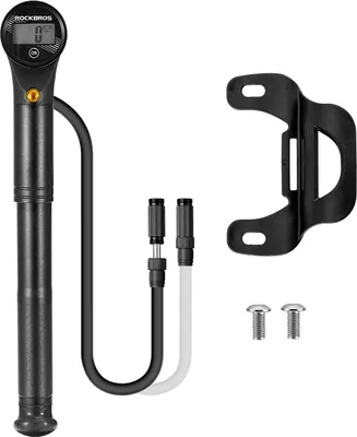 Image de ROCKBROS Pompe à vélo Mini pompe à air Max. 320PSI Presta&Schrader, avec indicateur de pression électronique