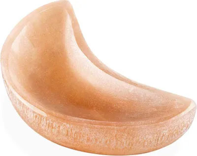 Produktbild von Pfirsich Selenit Mondschale 11,5cm – Mondschale für Meditation und Heilung