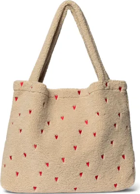 Produktbild von Studio Noos Tasche TEDDY HEARTS MOM-BAG ecru rot | 58x42cm