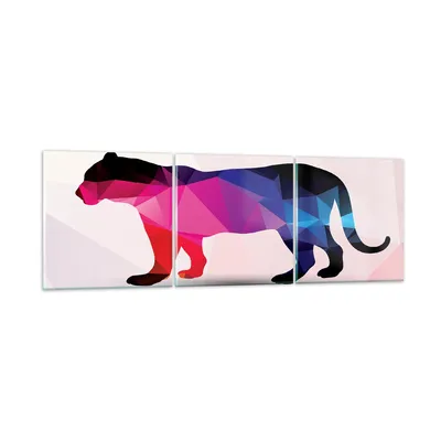 Produktbild von Bilder auf glas - Tiger Illustration modern Grafik - 120x40cm - Glasbilder - Wandbilder - Kunstdruck - zum Aufhängen bereit - Wanddekoration aus Glas - Glas Bilder - Wandbild auf Glas - GCA120x40-2808