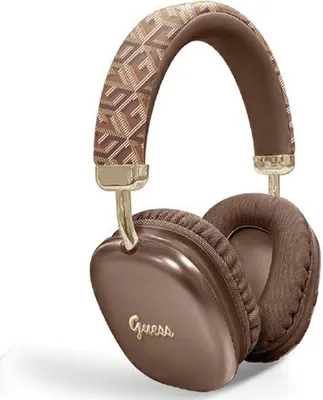 Produktbild von GUESS Bluetooth 5.3 Wireless Headset Kopfhörer On Ear Script Metal Logo Braun