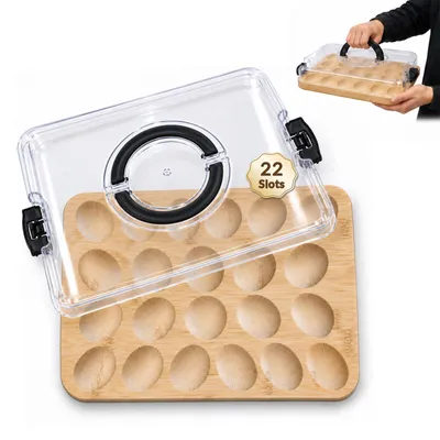 Produktbild von MidingChai 22 Loch Eierteller für Halbe Eier mit Deckel und Griff
