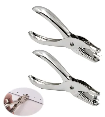 Immagine prodotto di 2 punzoni per carta, diametro 3 mm e 6 mm, per creare fori circolari in metallo, ideali per progetti fai-da-te su carta e cartoncino