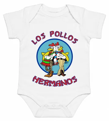 Zdjęcie produktu dla LOS POLLOS HERMANOS - Kultowa sieć fast food. Produkt dla fanów serialu "Chicken Brothers". Body dla dziecka, kolor biały, rozmiar 6/12