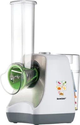 Produktbild von SILVERCREST Elektrische Gemüseraspel Reibe 150W 5 Trommeln Obst Gemüse Käse
