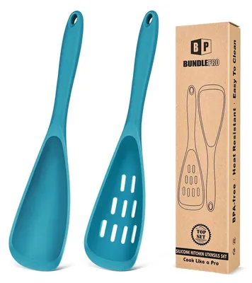 Productafbeelding van Set van 2 spatels voor antiaanbakpannen, BPA-vrij, blauw