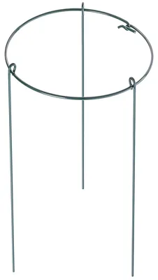 Zdjęcie produktu dla Podpora do roślin – okrągły pierścień podtrzymujący ze stali – 60 cm – 1 sztuka – zielony