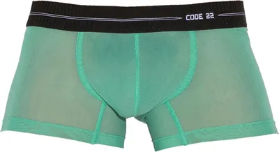 Image de CODE 22 - Sous-vêtement Boxeur ajusté Hommes - Sheer Mesh Trunk Green - 1x Taille S