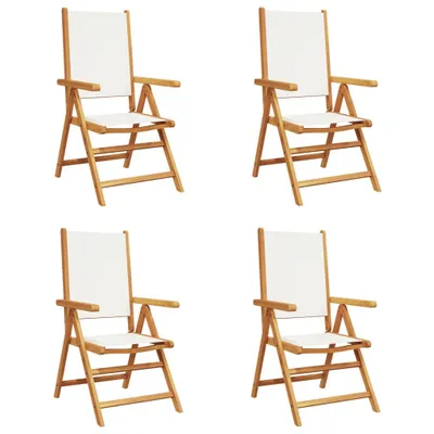 Zdjęcie produktu dla VidaXL 3214538, Taras, Obite siedzisko, Drewno akacjowe, Poliester, Kremowy, Biały, 110 kg, 570 mm