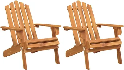 Produktbild von 2 Adirondack-Gartenstühle, Gartensessel und Balkonstühle aus massivem Akazienholz für den Außenbereich