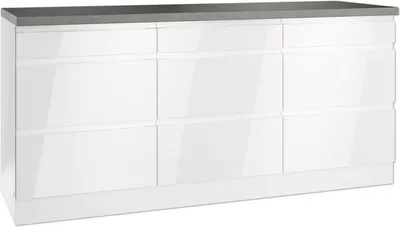 Produktbild von Held Möbel Auszugunterschrank Kiel BxTxH 180 x 60 x 86 cm weiß hochglanz zerlegt 466.1.6340