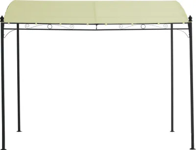 Produktbild von DEGAMO Pavillon Terrassenpavillon Anbaupavillon MANTOVA-XL 3 x 3 Meter, Gestell Stahl schwarz, Plane wasserdicht beschichtet ecru