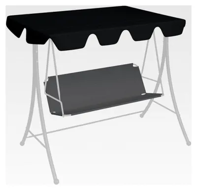 Produktbild von Ersatzdach für Hollywoodschaukel Schwarz 150/130x105/70 cm