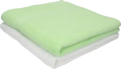 Produktbild von Betz 2 Stück Duschtücher 70x140 cm PALERMO 100% Baumwolle  Farbe: weiß und grün