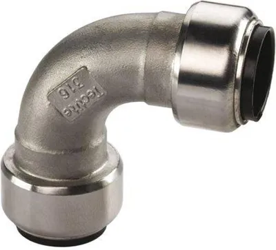 Produktbild von Edelstahl Steckfitting Tectite Bogen 90° 35 mm innen-innen lösbar DVGW