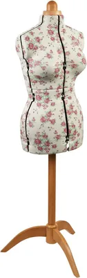 Imagen del producto de Silecomplaza: Maniquí de costura ajustable, modelo "Rosenknospe", con soporte de madera. Juego de 8 piezas. Talla media (M), equivalente a la talla europea 44 a 48