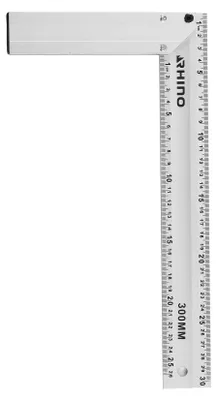 Zdjęcie produktu dla RHINO – kątownik stolarski, kątownik ciesielski 250 mm/300 mm – kątownik do zaznaczania – długość 30 cm – wykonany z aluminium – wysoka jakość