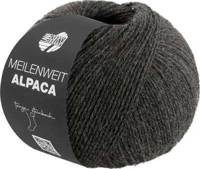 Produktbild von Lana Grossa MEILENWEIT 150 g ALPACA UNI strapazierfähige und warme 6-fach Sockenwolle 390 m Farbe 1015 - Anthrazit