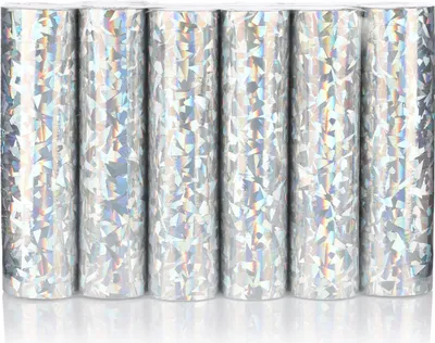 Produktbild von KarneLux Luftschlangen Silber Glitzer Metallic - 6er Pack