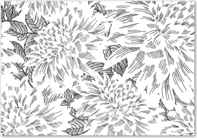 Produktbild von Tulup® Leinwandbild - 100x70 cm - Wandkunst - Drucke auf Leinwand - Leinwanddruck  - Blumen & Pflanzen - Schwarzweiß - Blumenmuster