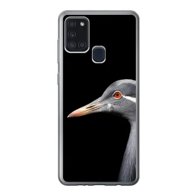 Produktbild von MuchoWow® Handyhülle Schutzhülle Hülle für Samsung Galaxy A21s Kraniche auf schwarzem Hintergrund Silikon Softcase Handy Hülle