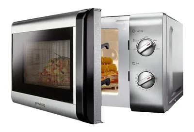 Produktbild von Privileg Mikrowelle 148438, Mikrowelle, 20 l, mit 5 Leistungsstufen, silber