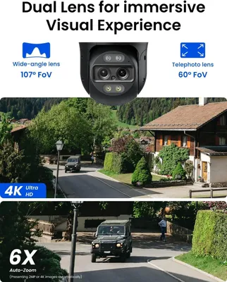 Productafbeelding van Beveiligingscamera – 4K Ultra HD PTZ PoE Buitencamera – 6X Hybride Zoom en AI Detectie